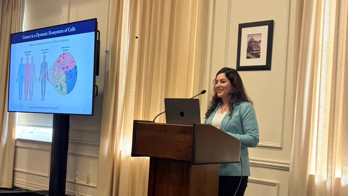 Elham Azizi presents at the 2026 IICD Symposium.
