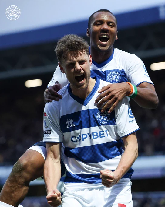 Nicolas Madsen celebrating for QPR.