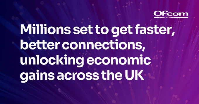 Millions in the UK to receive faster, improved internet connections boosting economic growth nationwide.
