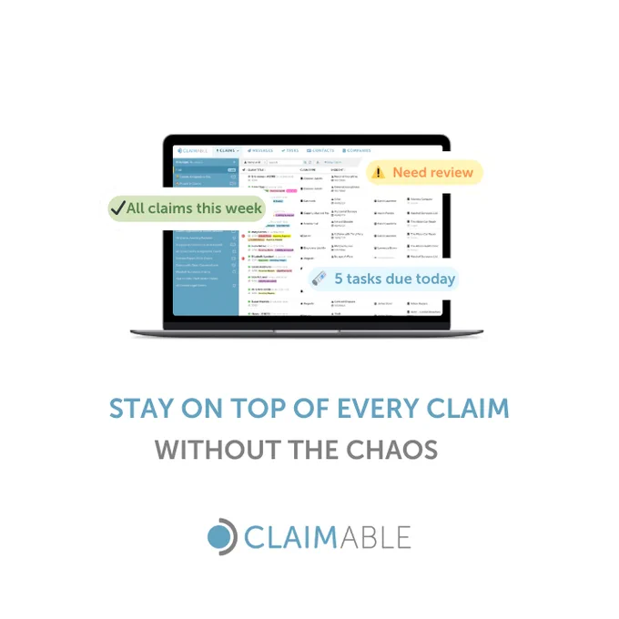 Claimable - Claimable interface and message "stay on top of every claim without the chaos"