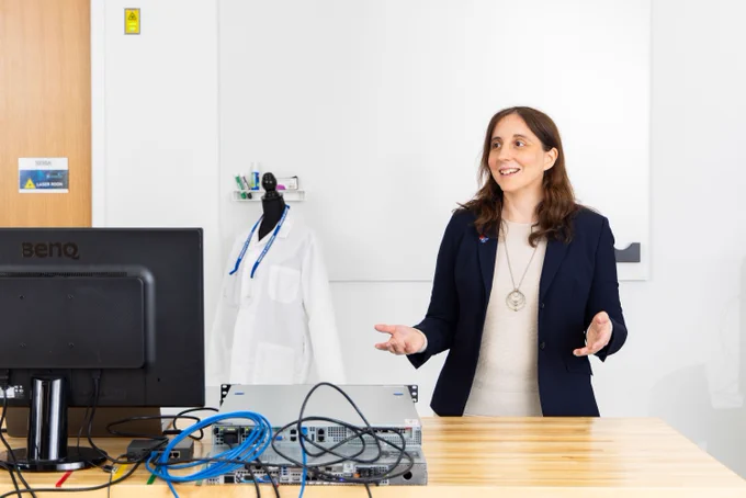 Sara Rampazzi, Ph.D., in her lab