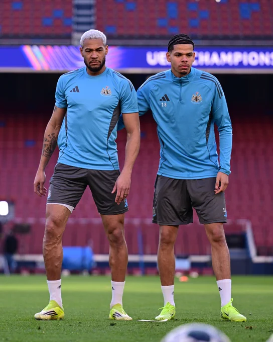 Joelinton and Will Osula in training