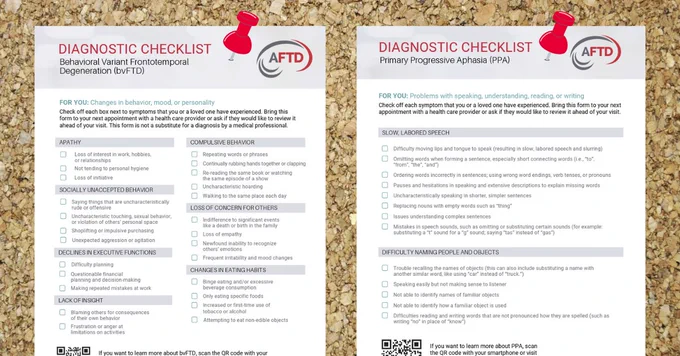 Diagnostic Checklists for Behavioral Variant Frontotemporal Degeneration (bvFTD) and Primary Progressive Aphasia (PPA) 