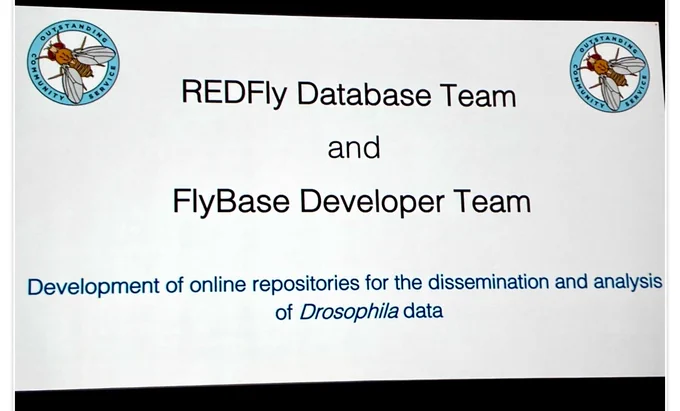 The Community Service Award recipients for 2026 were the REDFly Database Team and the FlyBase Developer team, for their roles in development of online repositories for the dissemination and analysis of Drosophila data.