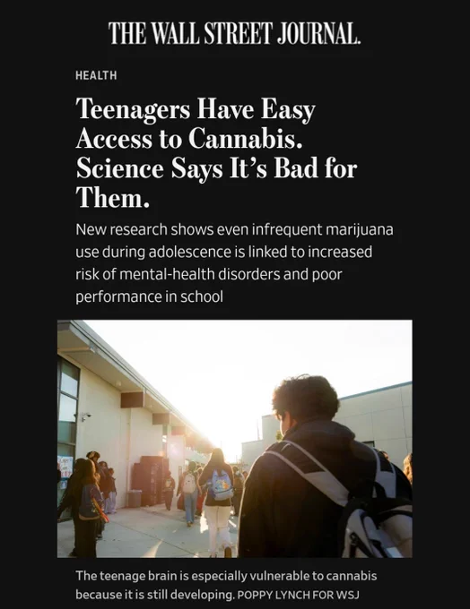 Wall Street Journal image re:teen marijuana use