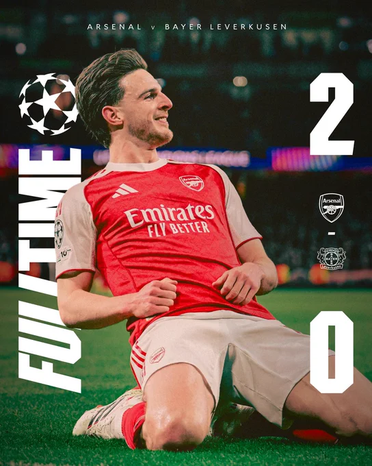 Full Time: Arsenal 2-0 Bayer Leverkusen