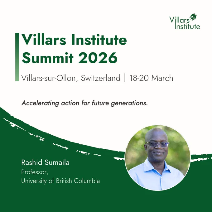At the #VillarsSummit event? Don't miss @DrRashidSumaila in the session "Ocean Stewardship in a Changing World". on March 19 at 12:25 pm in Villars Palace Theatre. Accelerating action for future generations. @TylerPrize 