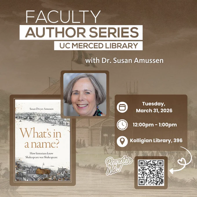 Faculty Author Series at UC Merced Library with Dr. Susan Amussen