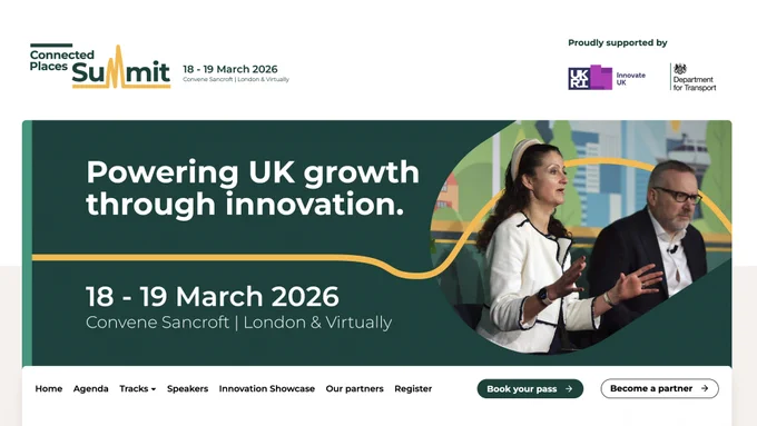 The Connected Places Summit 2026 takes place on 18 and 19 March at Convene Sancroft, Paternoster Square, London, EC4M 7DQ.