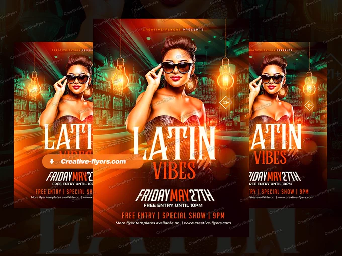 Editable Nightclub Latin Event flyer template