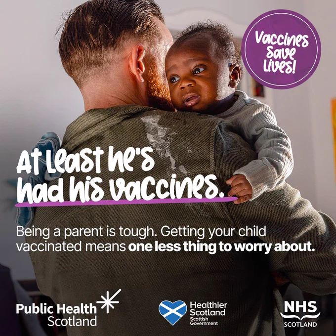 Father holding his child close, promoting the importance of vaccinations for peace of mind in parenting.
