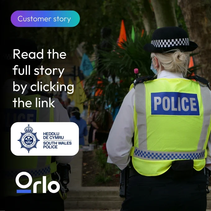 Customer story. Read the full story by clicking the link. South Wales Police and Orlo logo.