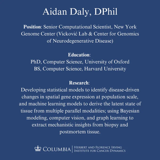 Education and research credentials for Dr. Aidan Daly
