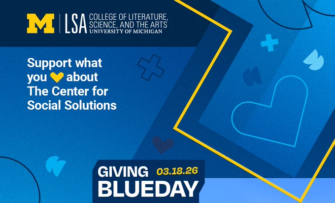 Giving Blue Day 3.18.26. Support what you love about the Center for Social Solutions!