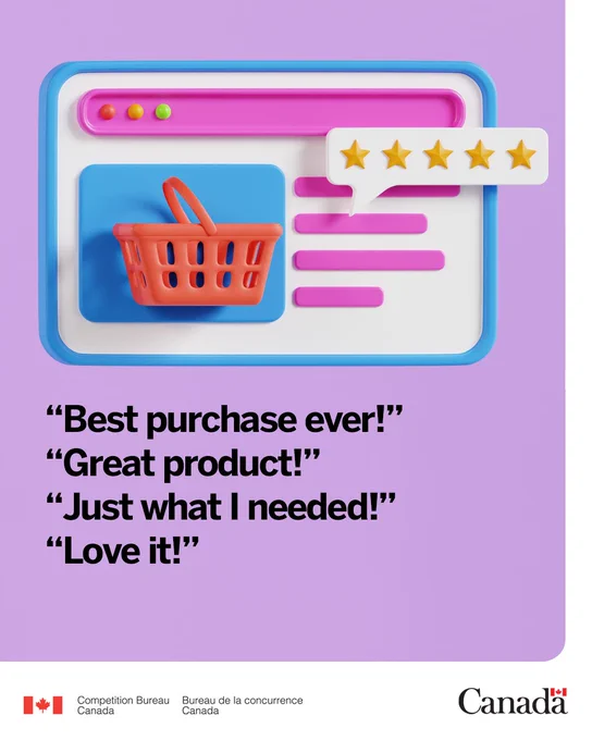  Image of a 5 star review on a website text: “Best purchase ever!”, “Great product!”, “Just what I needed!”, “Love it!”