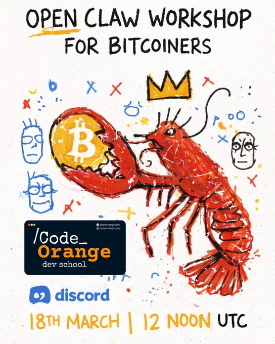 code orange openclaw workshop for bitcoiners