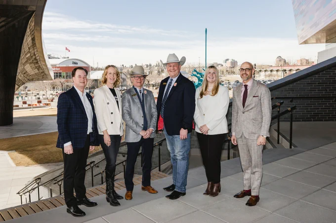 Pictured (L-R):  Robert Hayes, President and CEO of Calgary Sports and Entertainment Corporation; Kate Thompson, President and CEO of CMLC;  Stuart O'Connor, President & Chair of the Board, Calgary Stampede ; Joel Cowley, CEO of Calgary Stampede, Alisha Reynolds, President and CEO of Tourism Calgary; Tony Trutina, Chief Operating Officer of Truman

Photo by Kendal   Kevin Photography Inc. 
