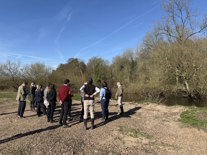 Image of the Efra committee and Staffordshire wildlife trust by the river Trent