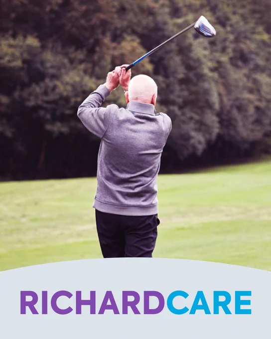 Person golfing. Text reads \"RichardCare\"