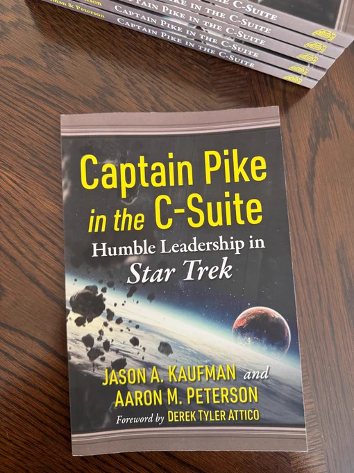 Cover of "Captain Pike in the C-Suite: Humble Leadership in Star Trek" by Kaufman and Peterson.