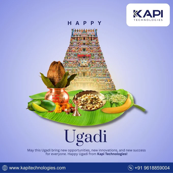 Wishing you a joyful and prosperous Ugadi 🌸✨
May this new year bring success, growth, and new opportunities!

— Kapi Technologies 💫
🌐 www.kapitechnologies.com

📞  91 9618859004

#HappyUgadi #Ugadi2026 #NewBeginnings #FestivalVibes #BusinessGrowth #Innovation #DigitalGrowth #KapiTechnologies #StartupLife #TrendingNow