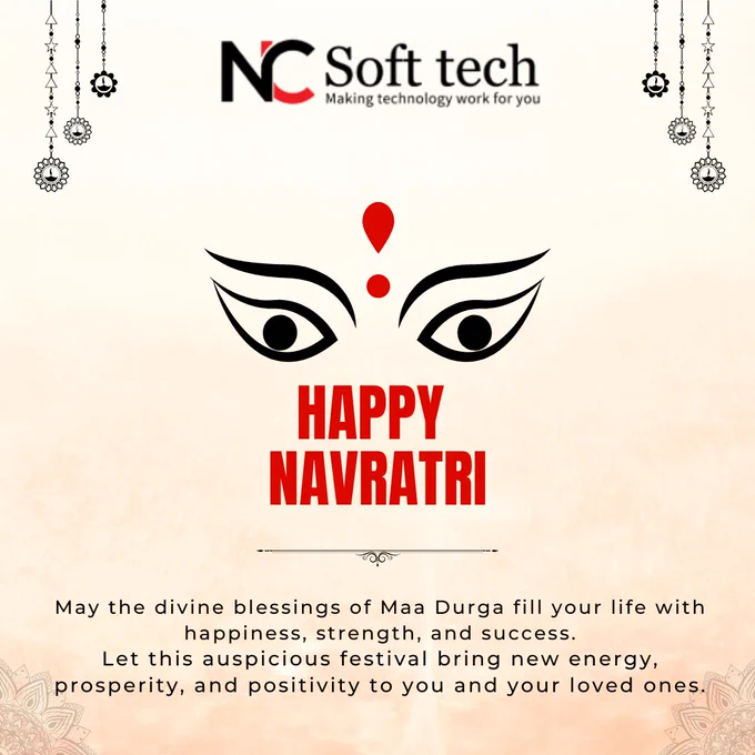 🌸✨ Happy Navratri from NCSofttech! ✨🌸

May the divine blessings of Maa Durga fill your life with happiness, strength, and success.
Let this auspicious festival bring new energy, prosperity, and positivity to you and your loved ones.

Celebrate each day with devotion, joy, and vibrant colors.
Wishing you a joyful and prosperous Navratri! 🙏🌼

#NCSofttech #NCPCSofttech #Navratri #HappyNavratri #नवरात्रि #मांदुर्गा #देवीशैलपुत्री