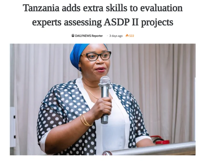 Tanzania adds extra skills to evaluation experts assessing ASDP II projects / photo of Sakina Mwinyimkuu, Director of Performance Monitoring and Evaluation at the Prime Minister’s Office, Tanzania

