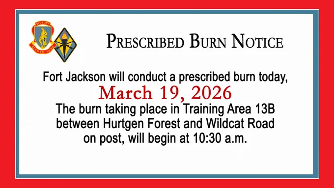 Prescribed Burn Notice - March 19, 2026