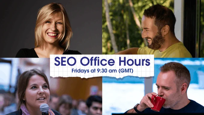 SEO Office Hours panel for Friday 20th march 2026: Jakub Sokołowski, Natalia Witczyk, Jo Turnbull, Michael Chidzey