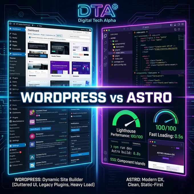 WordPress vs Astro comparison overview