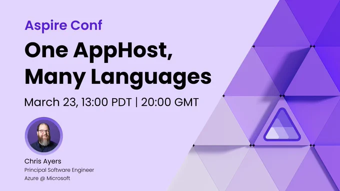 One AppHost, Many Languages.
March 23,1:00-1:30 PM PT