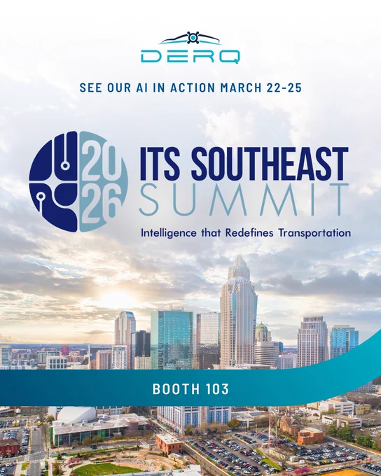 Derq is headed to the ITS Southeast Summit 2026 next week in Charlotte, NC. Join us at booth 103 to see how we're helping agencies reduce crashes and near misses, protect pedestrians and VRUs, improve traffic efficiency, identify hidden risks, and turn traffic data into actionable insights. Whether you're exploring new technologies or scaling proven solutions across your network, we'd love to connect. We hope to see you there.