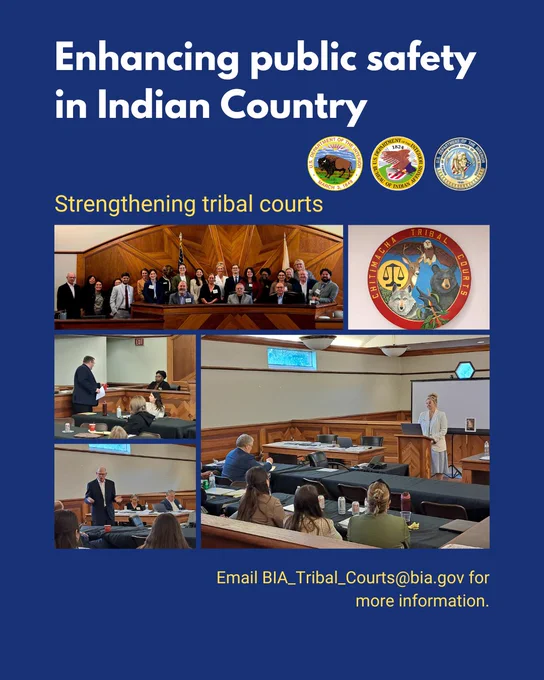 Photo collage of professionals at a trial advocacy training in a courtroom. 