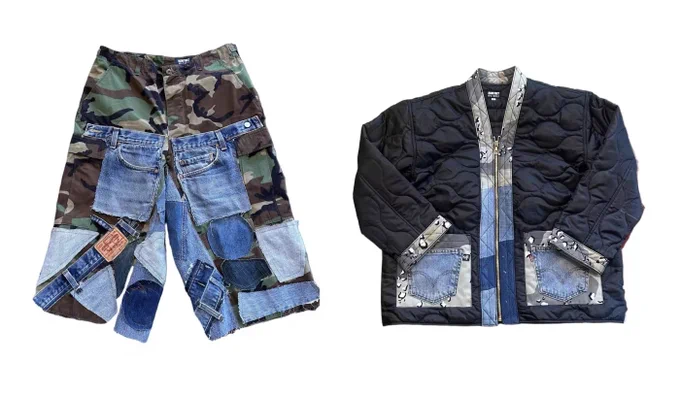 The LA-based upcycling brand's hand-sewn denim pieces, made from vintage Levi's, are available now on Complex.