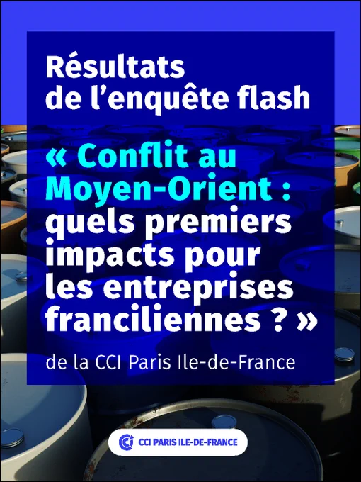 Résultats de l'enquete flash 
"Conflit au Moyen-Orient : quels premiers impacts pour les entreprises franciliennes?" 
de la CCI Paris Ile-de-France 