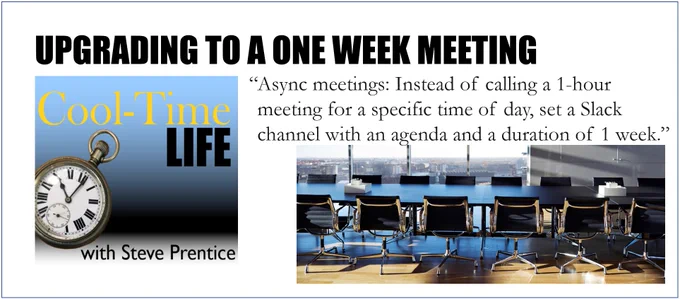 Image of the CoolTimeLife podcast cover plus a stock image of a meeting room table, plus the quote.