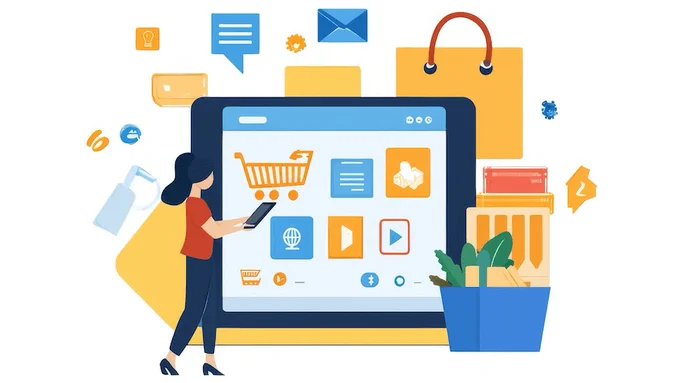 A laptop showing an eCommerce site