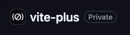 A screenshot of the GitHub repository of vite-plus showing the "Private" label.