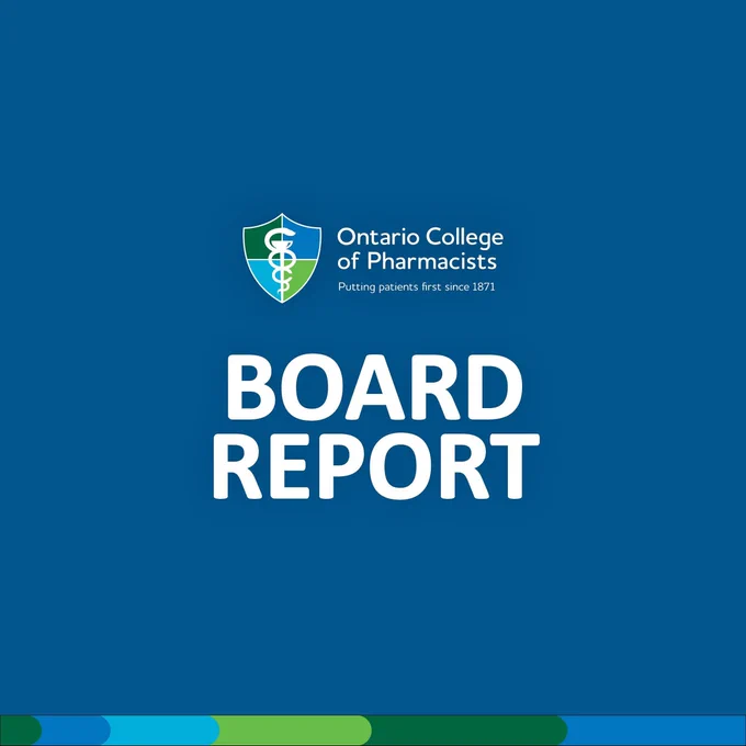 College logo appears on a blue background. Text reads: Board Report. 