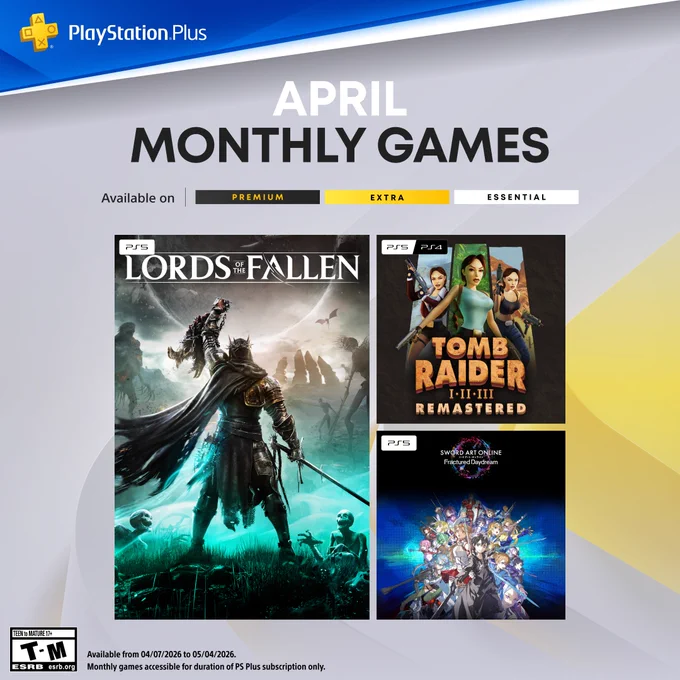 Available from 04/07/2026 to 05/04/2026.
Monthly games accessible for duration of PS Plus subscription only.