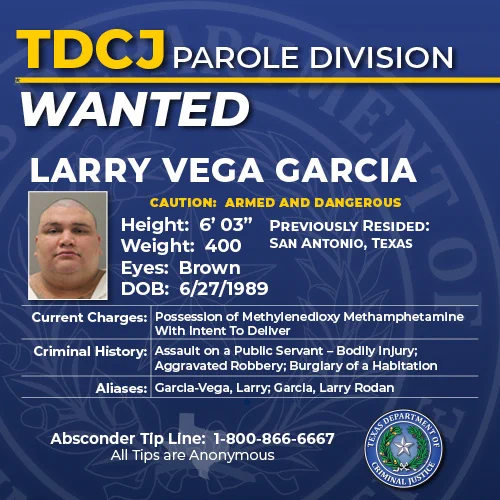 🚨 WANTED WEDNESDAY 🚨

TDCJ has issued a warrant for the arrest of Larry Garcia for failure to comply with his supervision.