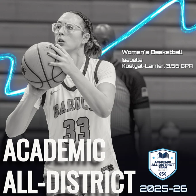 Congratulations to our six basketball bearcats who were named Academic All-District by the College Sports Communicators: Jack Gordon, Peter Douvres, Lola Idir, Nicholas Lam, Isabella Kostyal-Larrier, and D'Andre McRae