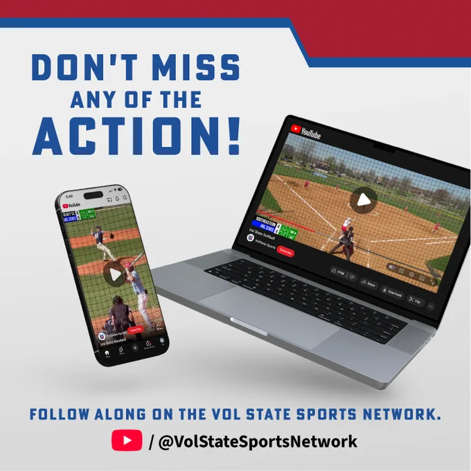 ‘Don’t Miss any of the Action!’ ‘Follow along on the Vol State Sports Network at https://www.youtube.com/@VolStateSportsNetwork