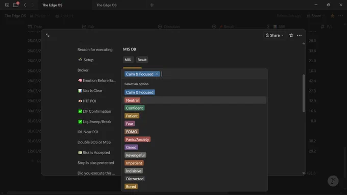 A screenshot of the EdgeOS emotion tracking system