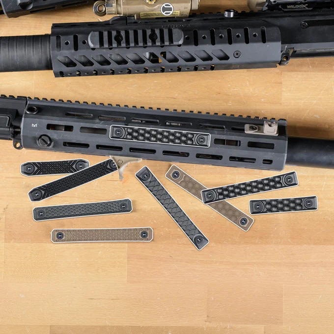 RailScales Sticker Scales®, Hardtop Mount for Scout Light Pro Light, Karve-P Polymer M-LOK Hand Stop, RSB/M VFG, QTR Stop, G10 RailScales | Heckler & Koch 416 Recce w/ Allen Engineering AEM5K Suppressor, Sig Sauer LVAW w/ MIL-SRD762-16 Suppressor, L3Harris PEQ-15 Laser, Sig Sauer 9.0" MCX Virtus SBR w/ SLH762C-QD Suppressor