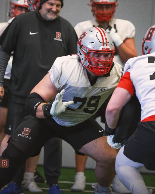 Brown football players work out at spring practice