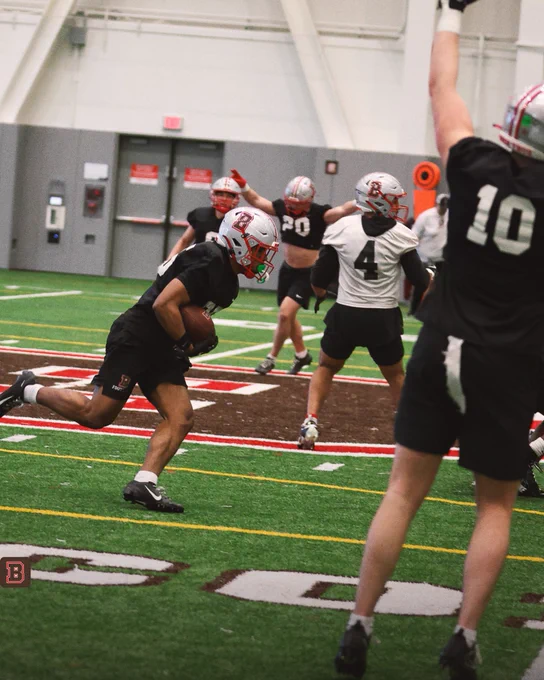 Alejandro Bello intercepts a passes spring practice
