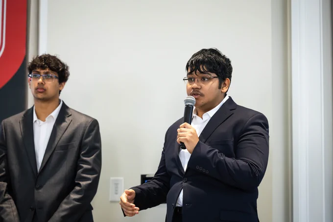 UVA student team pitching at UGA stock competition