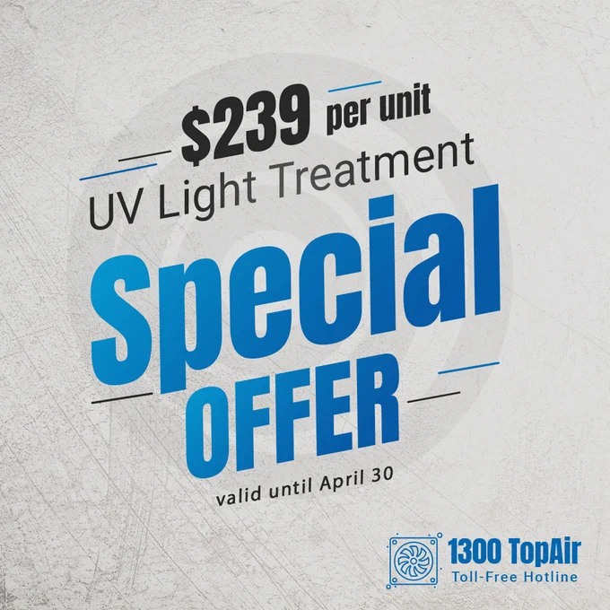 Special Offer – Complete Indoor Air Quality Solution for $239 per Unit

Improve your indoor air quality by reducing mould, bacteria and hidden contamination inside your system while supporting long-term split system performance.

Included:
• Air quality inspection with Chartered Engineer endorsed certificate
• Ultimate clean
• UV Light Treatment

⏳ Valid until April 30 – Limited Time Offer

🚀 Book Your Certified Air Quality Inspection and Secure This Limited Offer Today

📞 Call Now 1300 TopAir — Toll-Free Hotline
☎️ Office:  61 8 7948 7000
🌏 Website: https://acpd.au
📧 Email: sales@acpd.au

#IndoorAirQuality #IndoorAirQualityinspection #indoorairpollution #indoorair #uvlighttreatment #1300topair #acpd #hvachygiene #airconditioning #airconditioningcleaning
