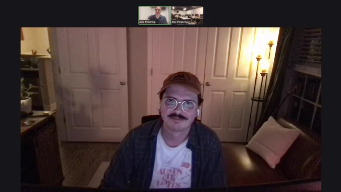 John Puckett joining our class virtually via Zoom.